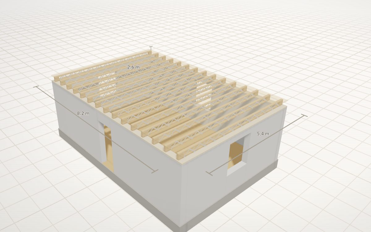 A POSI-JOIST floor in the beam configurator